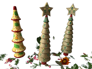 Kashmir Handmade Christmas <b>Tree</b> <b>Stand</b> Accessories Eco-Friendly Custom Size Paper Mache Ornaments Baubles - Product Image 6