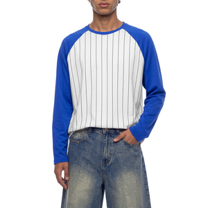 Striped <b>Raglan</b> <b>Long</b> <b>Sleeve</b> <b>T</b>-<b>Shirt</b>-Unisex Lightweight Polyester 220 GSM - Product Image 5