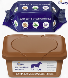 OEM ODM Factory Logo Free Wipes Extra Large Reusable 12x12 in for Dog Pet Horse Grooming Coat Care and All Purpose 30count - Product Image 2