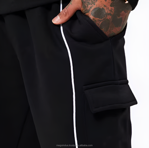 เซ็ต2ชิ้นแบบกำหนดเองสำหรับผู้ชายชุดวอร์มกางเกงมีฮู้ดสำหรับใส่วิ่ง - Product Image 5