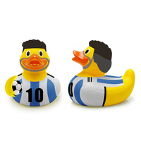 Canard en caoutchouc personnalisé pour joueur de football avec impression de numéro, cadeau promotionnel pour la Coupe du monde de football