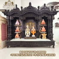 Mandir en bois de teck traditionnel divin pour la salle de prière indienne, design moderne aspect marbre, taille personnalisée, marque DSTEXPORTS