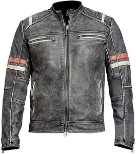 Chaqueta de cuero de vaca resistente al agua de alta calidad para hombre Chaqueta de cuero para hombre de color personalizado 100% - Product Image 1