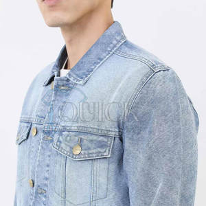 Respirant Écologique Imperméable Utilisation Extérieure Hommes Jeans Veste En Gros Logo Personnalisé Avant 100% Coton Printemps Veste - Product Image 2