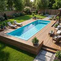 Panneaux de terrasse surélevés modulaires avec planches de surface en composite 3,28 x 3,28 pieds pour terrasses de jardin et zones autour d'une piscine