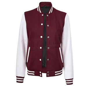 Custom High Quality Canvas Varsity Baseball Jacket for <b>Men</b> New Design High School Stand Collar Jacket Front Embroidered Logo - Product Image 2