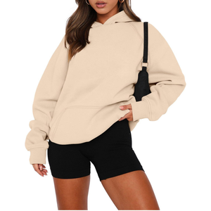 Pull Respirant 100% Coton Surdimensionné Baggy Anti-Rides Personnalisé Drop Shoulder Hoodies pour Femme - Product Image 1