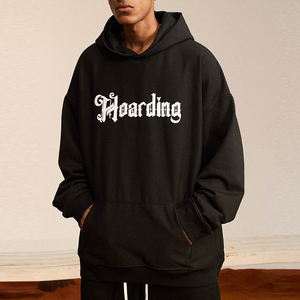 Jersey de hombre de algodón de peso pesado con logotipo personalizado al por mayor, ropa de calle de gran tamaño en blanco, ropa informal con estampado abullonado, Sudadera corta con capucha para hombre - Product Image 5