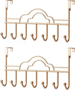Over the Door <b>Hooks</b> <b>Wall</b> Mount Towel Hanger Towel Rack <b>for</b> Bathroom Towel Holder With Metal Cloud Gold - Product Image 2