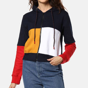 Sweats à capuche en polaire pour femmes avec poches latérales et fermeture éclair / couleur jaune, capuche fantaisie à cordon pour filles, sweats à capuche surdimensionnés pour femmes - Product Image 1