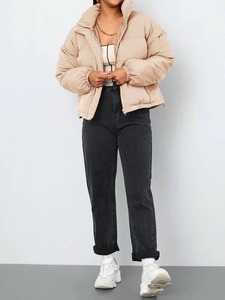 2025 modèle dames bulle doudounes à la mode décontracté chaud hiver vestes Nylon matelassé rembourré bouffant courte longueur solide - Product Image 3