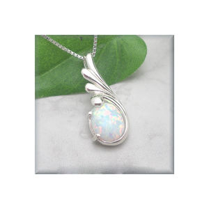 Handcrafted Oval Cut Opal Silver Plated Pendant Bezel Setting Classic Style Jewelry for Women/Unisex Third Party Appraised - Product Image 5