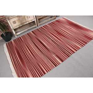 Tapis Kilim turc 4,7x7,4 pieds, motif plantes et arbres rouges, tapis en laine vintage - Product Image 3