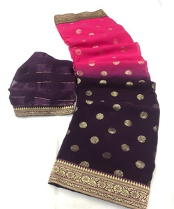 Sari de seda para mujer, ropa de fiesta para boda, blusa india de bajo precio, sari de algodón listo para usar para mujer - Product Image 5