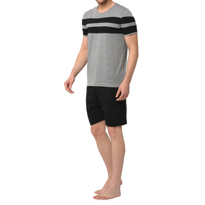Slim Fit Casual Summer Twinset Short-Sleeve <b>T</b>-Shirt and Printed Solid Pattern Shorts Crew Neck <b>Track</b> Suit with Short Sleeves - Product Image 5