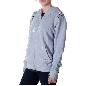 Canottiere <span class=keywords><strong>senza</strong></span> <span class=keywords><strong>maniche</strong></span> strappate con <span class=keywords><strong>cappuccio</strong></span> strappate e <span class=keywords><strong>senza</strong></span> <span class=keywords><strong>maniche</strong></span> felpe oversize strappato soccorso alla moda semplice <span class=keywords><strong>cappuccio</strong></span> da allenamento per palestra invernale - Product Image 2