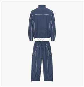 Conjunto cortavientos personalizable para hombre, chándal de dos piezas con cremallera, transpirable, reflectante, para correr, poliéster, Invierno - Product Image 2