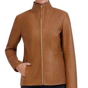 Veste en cuir imperméable et coupe-vent pour femmes, best-seller, rembourrage en coton respirant, tricot d'hiver, dernière version SolidCanvas2026 - Product Image 3
