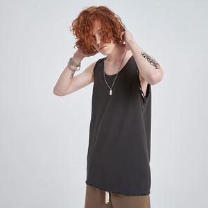 Vente en gros Débardeur de sport 100% coton pour hommes Taille personnalisée Vêtements de sport Débardeurs musculaires tricotés respirants - Product Image 4