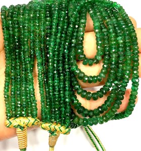 Perles de rondelle à facettes émeraude verte naturelle perles de pierres précieuses émeraude véritable collier d'émeraude cadeau pour l'occasion collier de femmes - Product Image 3