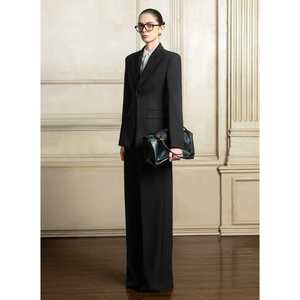 High Quality <b>Womens</b> <b>Trouser</b> WIDE LEG PANTS Straight Leg 73% Polyester 17% Rayon 10% Spandex <b>Women's</b> Office Clothing Custom Label - Product Image 1