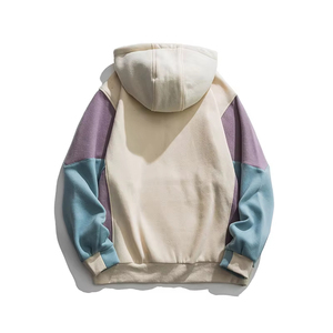 เสื้อฮู้ดผู้ชายสีตัดกัน ผ้าฝ้ายฟลีซ ซิปหน้า หนานุ่ม สวมใส่สบาย แขนยาว เหมาะสำหรับฤดูหนาวและเล่นกีฬา - Product Image 4