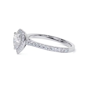Bague de fiançailles en diamant 10k Heart Lab Grown Bague de fiançailles 5mm Bague de promesse délicate en or massif - Product Image 3