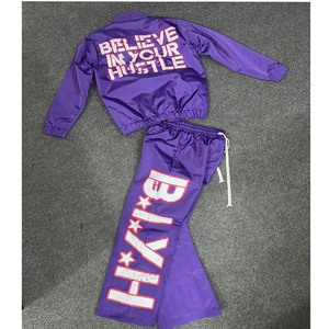 Ensemble survêtement homme personnalisé 3m léger réfléchissant avec fermeture éclair détachable en nylon, veste coupe-vent et pantalon de survêtement en nylon - Product Image 2