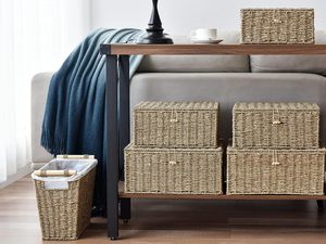 Best Seller Wicker Trash Can with <b>Wooden</b> Handles, Seagrass Waste <b>Basket</b> for Bedroom, Wicker <b>Baskets</b> for Storage, Woven <b>Baskets</b> - Product Image 4