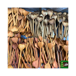 Utensilio de madera de bambú de cocina de Venta caliente, cuchara de corazón para mezclar, cuchara agitadora para hornear de mango largo (Elysia WA + 84789310321) - Product Image 1