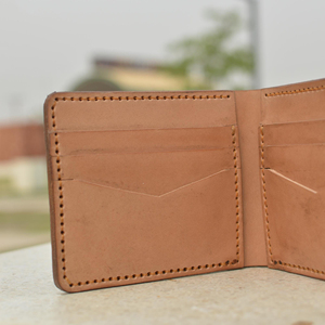 ที่ใส่บัตรแบบพับสองทบหนังแท้พับได้แบบบางคลาสสิกสำหรับผู้ชาย BFW-0123 - Product Image 4