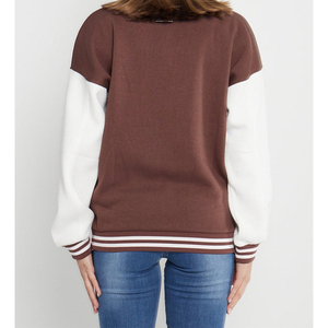 แจ็กเก็ตเลตเตอร์แมนหลากสีสำหรับทุกเพศเสื้อแจ็คเก็ตแขนสีช็อกโกแลต - Product Image 4
