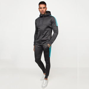 ชุดเซ็ตสองชิ้นแฟชั่นสตรีทสไตล์แพทช์เวิร์ค โลโก้ส่วนตัว ซิปผู้ชาย คอลเลคชั่นฤดูหนาวใหม่ ชุดวอร์มผู้ชาย - Product Image 6