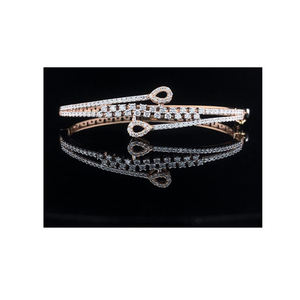 Pulsera de oro rosa para aniversario, brazalete de lujo con diseño de moda VVS to VS claridad, 1,50 quilates de diamante Natural Real, 12 gramos, 14KT - Product Image 1