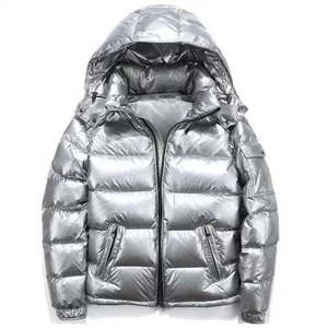 Extérieur High Street chaud hiver doudoune hiver rembourré veste plaine fermeture éclair vers le haut bulle vestes vers le bas manteaux col montant 2024 - Product Image 1