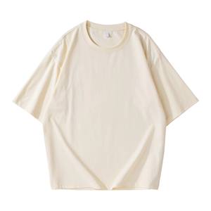 Venta al por mayor de alta calidad de impresión personalizada Logotipo de gran tamaño de peso pesado o cuello caída del hombro unisex streetwear camisetas de los hombres - Product Image 1