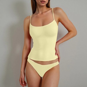 เสื้อกล้ามผู้หญิงอเนกประสงค์สีทึบแฟชั่นลำลองสำหรับผู้หญิงเสื้อกล้ามใส่ออกกำลังกายปรับสายได้สำหรับเล่นกีฬาโยคะ - Product Image 5