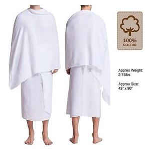 Pure 100% Cotton Fabric Ihram Hajj and Umrah Ihram for Muslim Men's Two Pieces Fabric <b>Towel</b> Custom Namaz Ramadan Gift Ihrams - Product Image 3