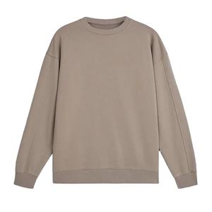 เสื้อสเวตเตอร์คอกลมแขนยาวผ้าฝ้ายเนื้อหนาผ้าคอตตอนเนื้อเรียบหรูหราโอเวอร์ไซส์ดีไซน์เนอร์โอเวอร์ไซส์ออกแบบได้ตามต้องการสำหรับสตรีท2025 - Product Image 5