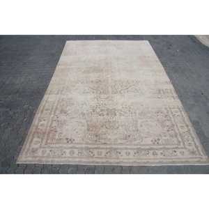 Tapis vintage, tapis turc de 8,3 x 13,2 pieds, tapis en laine à bordure blanche - Product Image 1