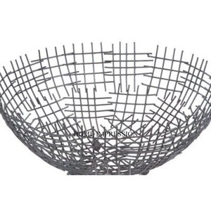 Gorgeous Look Black Color Metal Wire Frame With <b>Wooden</b> Round Base Fruits and Bread <b>Storage</b> Organization From Indian Manufacturer - Product Image 6