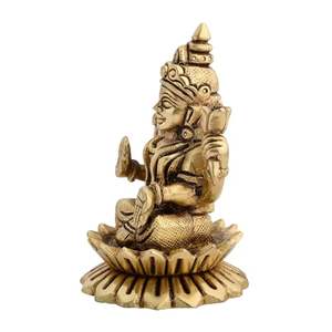 Lakshmi ทองเหลืองขัดเงา Murti สำหรับตกแต่งบ้านเทคนิคการพิมพ์ลาย gravure - Product Image 2