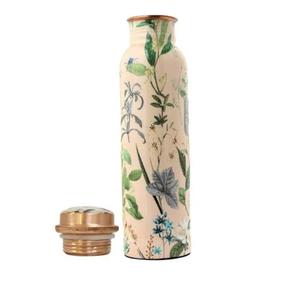 Bouteille en cuivre imprimée émaillée pour le stockage de jus de fruits, ustensiles de cuisine, bouteille d'eau en cuivre pour boire des jus, bienfaits pour la santé - Product Image 1