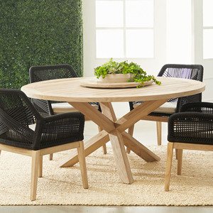Tables d'extérieur Mobilier de jardin Table à manger ronde en bois Patio-Angel - Product Image 1