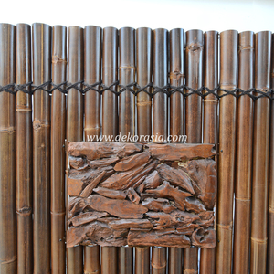 Clôture extérieure de luxe en bambou avec insert en bois, design naturel pour l'intimité du jardin et la sécurité de la maison - Product Image 3