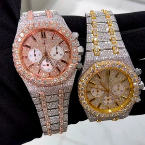 Reloj de Diamantes Moissanite Personalizado con Incrustaciones de Diamantes, el Más Vendido, para Hombre, Estilo Hip Hop, Regalo de Joyería - Product Image 1