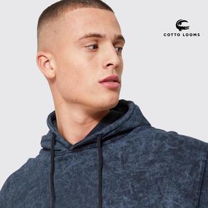 Color sólido lavado ácido hombres sudaderas con capucha material transpirable de gran tamaño 500 GSM Sudadera con capucha de algodón para la venta Tasa de fábrica - Product Image 2