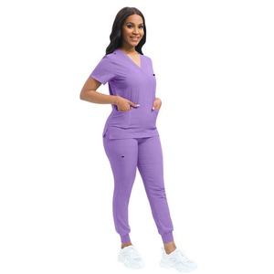 Uniformes hospitaliers respirants d'infirmière de service OEM gommages médicaux décontractés pour femmes logo personnalisé broderie à manches courtes soins infirmiers - Product Image 3