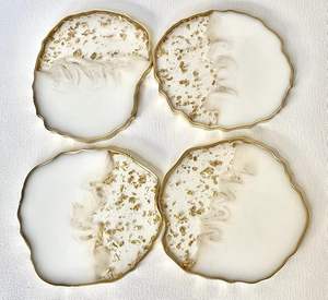 Sous-verre en résine de style bohème artisanal, écologique, de haute qualité, décoratif, pour boissons, accent d'intérieur, vente en gros - Product Image 5