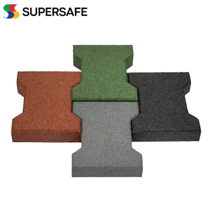 Precio al por mayor, pavimentadora de goma I-Brick Dogbone, suelo absorbente de golpes resistente a impactos para áreas de juego y establos de caballos - Product Image 4